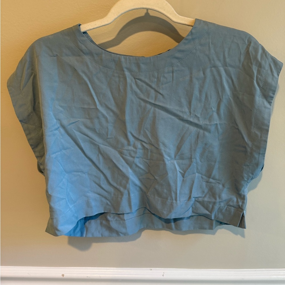 Dusty Blue Mable Crop Top